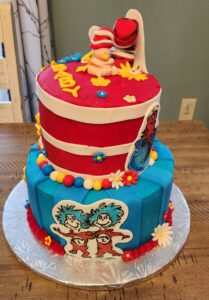 Dr. Seuss 2 tiered Cake